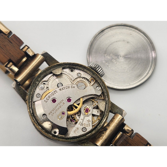 Vintage TERIAM 17 Jewels Incabloc Women's Wrist Mechanical Winder Watch - Picture 13 of 15